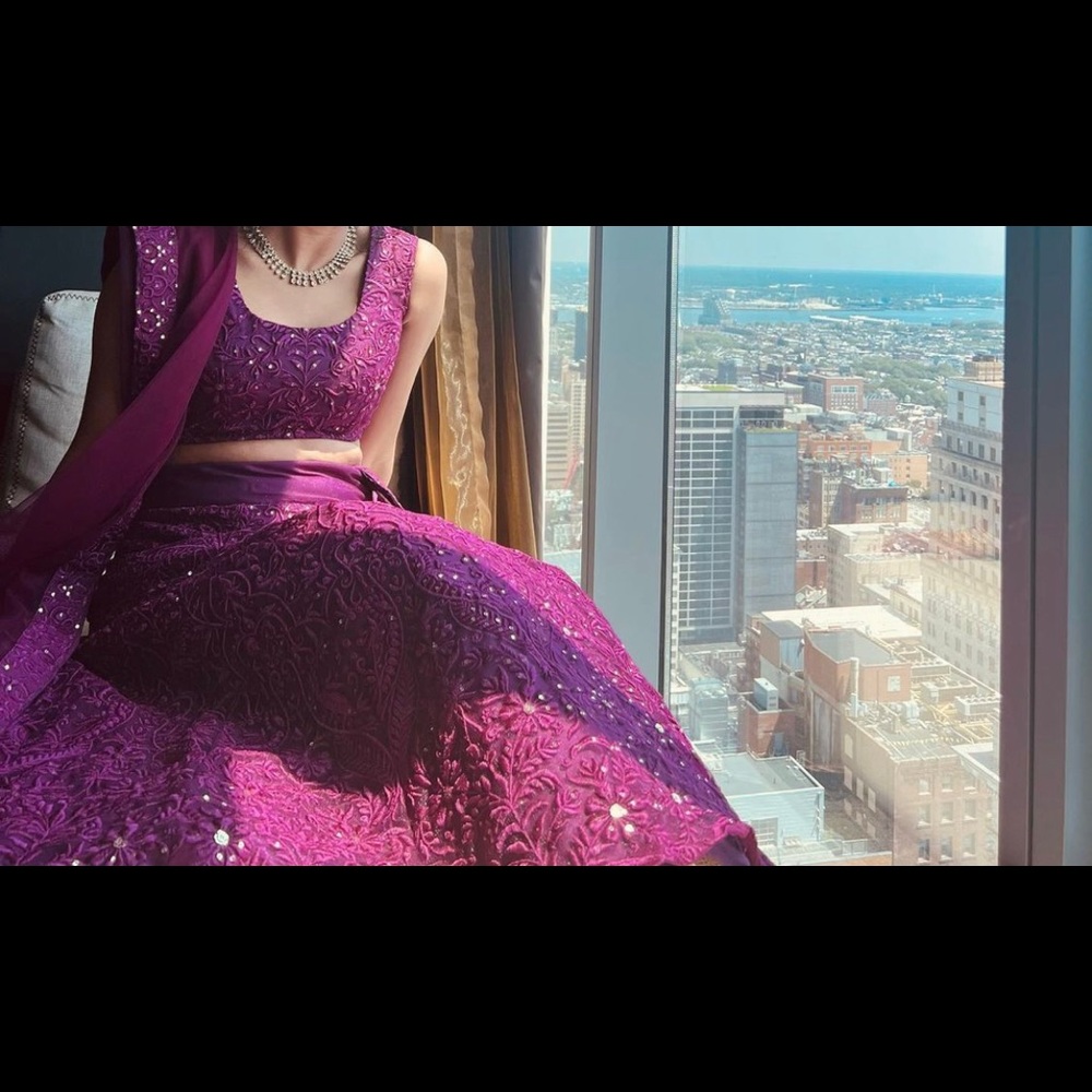 INDIAN PURPLE SPARKLY LEHENGA